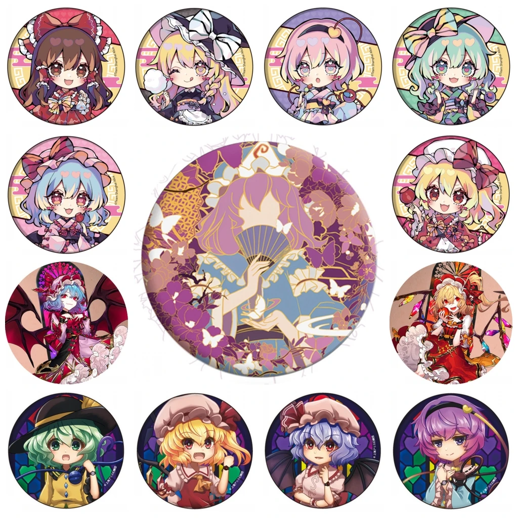 

58 мм аниме TouHou Project Saigyouji Yuyuko Shameimaru Aya Okazaki Yumemi косплей костюм значок булавка SPTE жесть брошь реквизит
