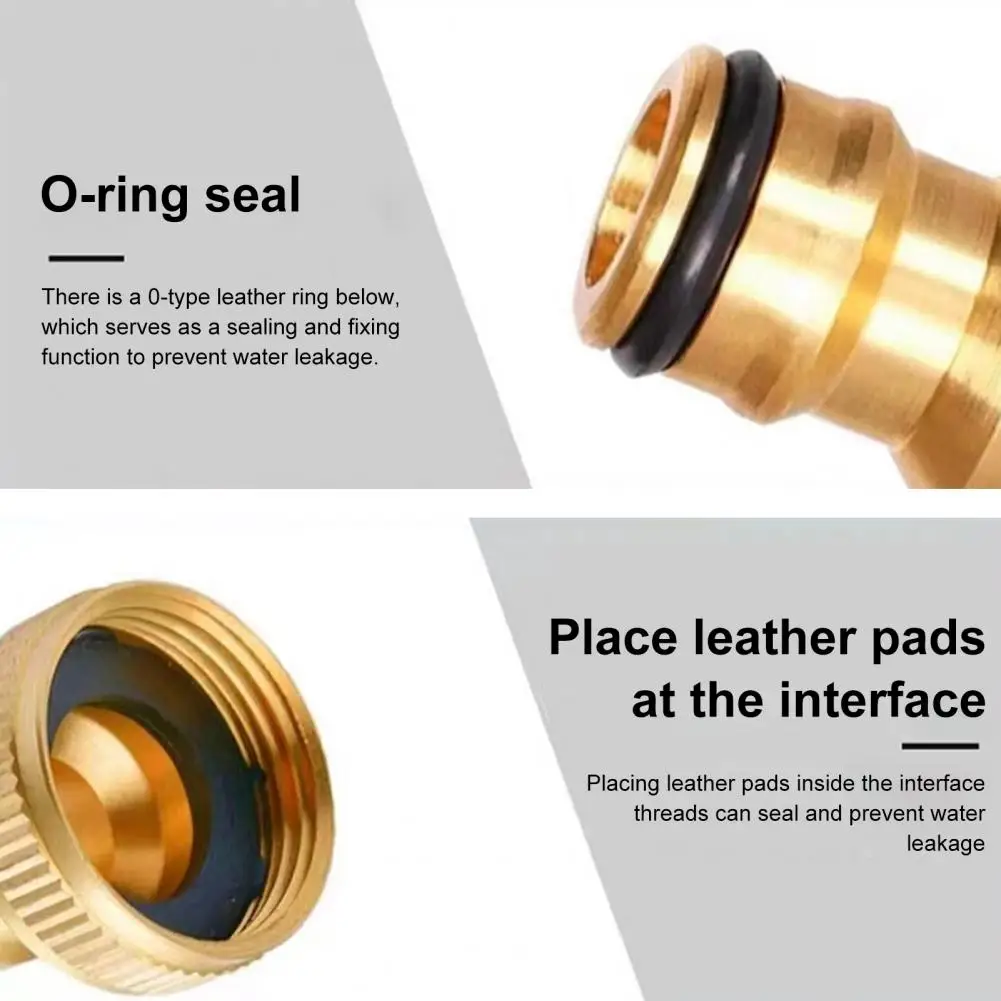 5Pcs Brass Hose Pipe Adaptors Kitchen Tap Connectors Rustproof Leakproof Secure Connection Easy Installation  Garden Supplies