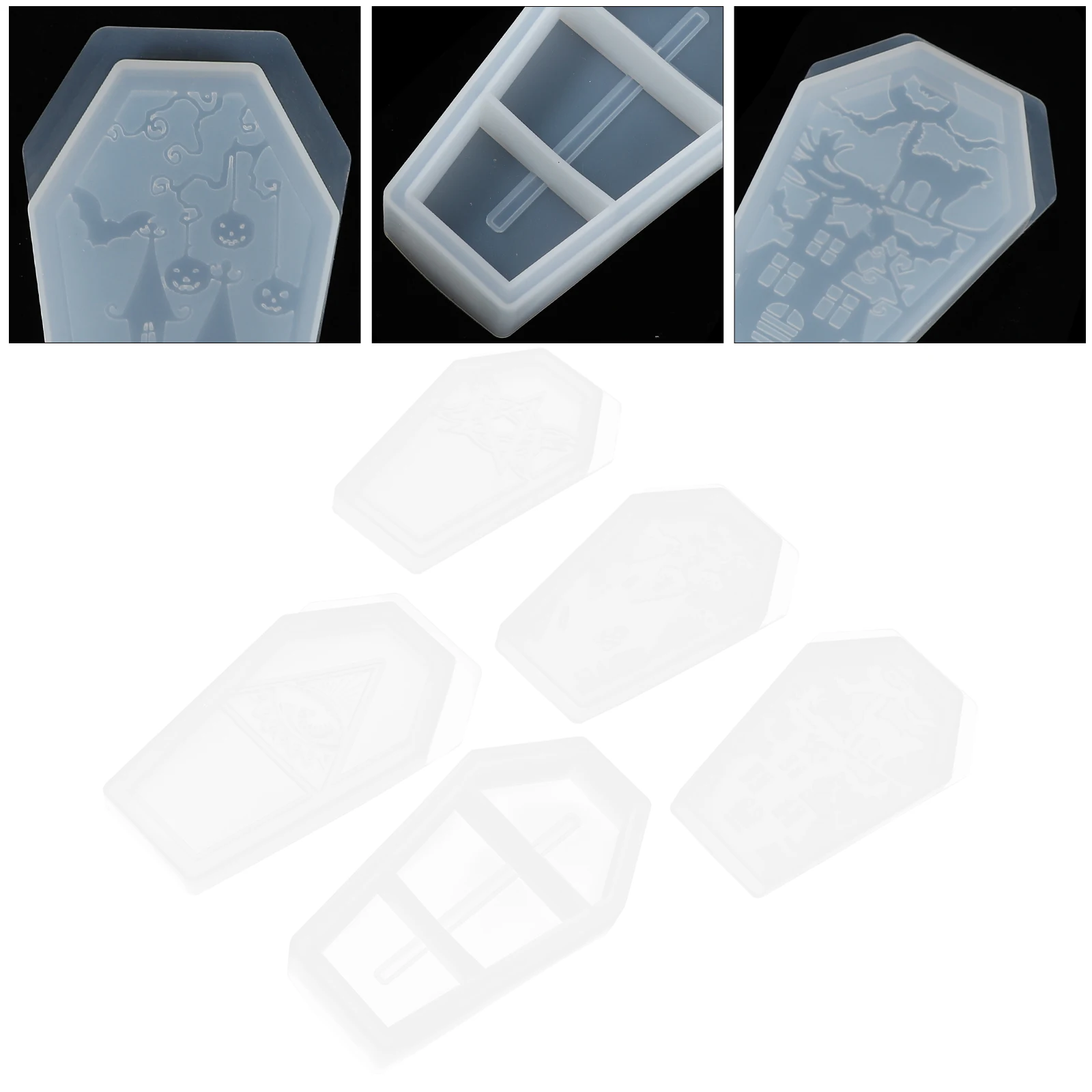 

Crystal Epoxy Mold Halloween Ornament Molds Casting Mirror Making Plastic Coffin