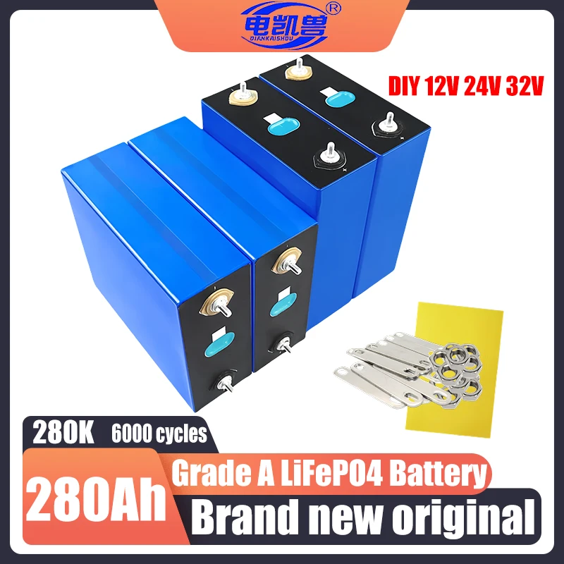 

3.2V 280Ah 280k new Lifepo4 battery A-grade DIY 12V 24V 48V lithium iron phosphate battery RV rechargeable golf cart battery