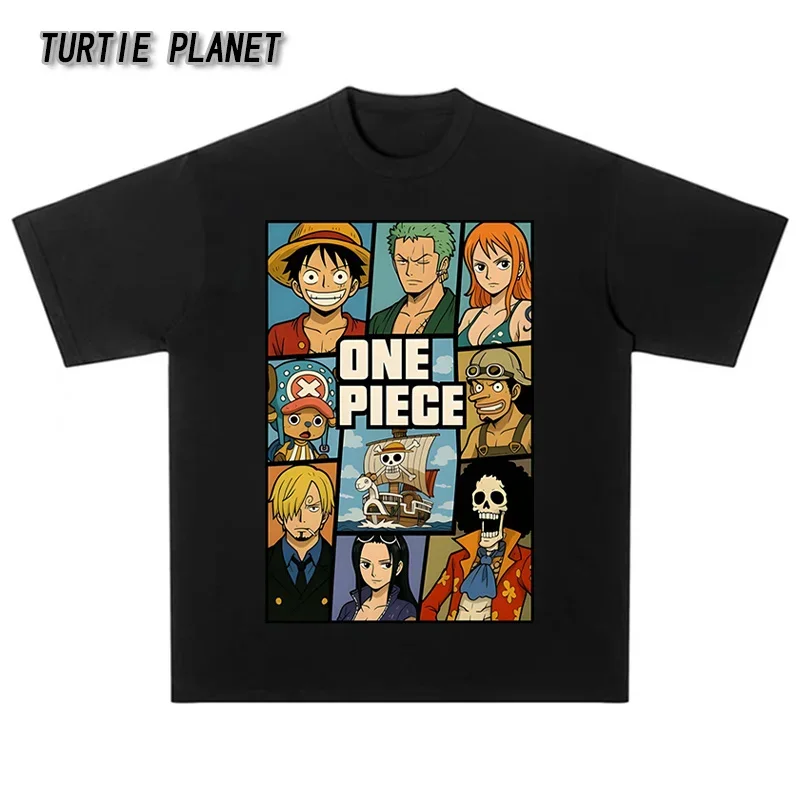 One Piece Straw Hat Pirates Crew T-Shirt Men Women And Kids Anime All Characters Print Casual Short Sleeve Tee
