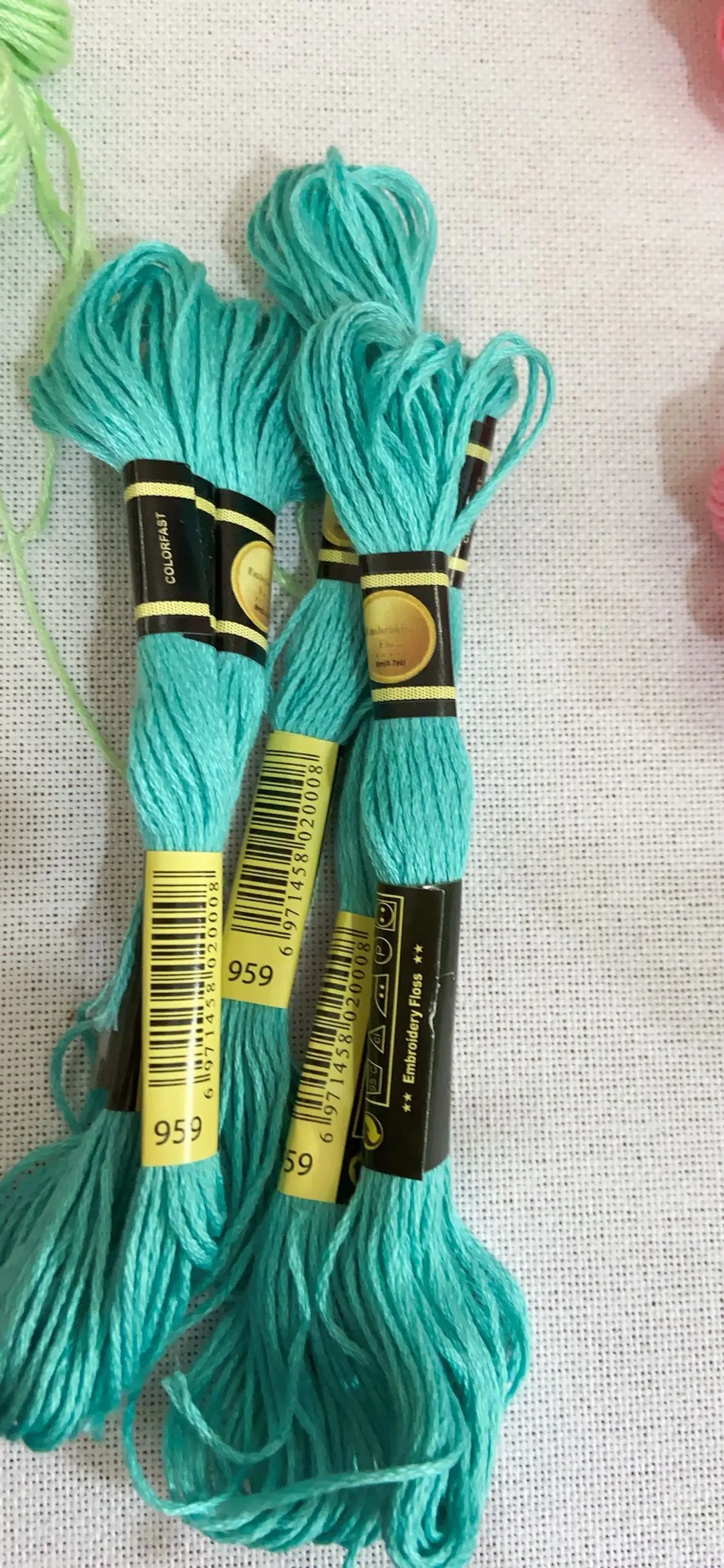 10PCS/COLOR  Set Cross Stitch Thread Embroidery Floss For Beginners DIY Craft Bracelet  Skein No Repeat Rainbow DMC CODE 959