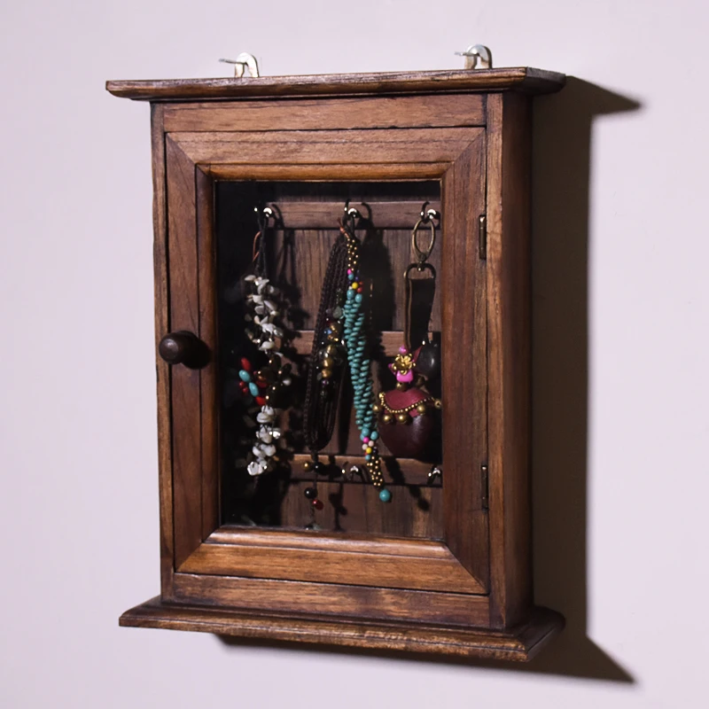 

Solid wood key rack, wall entrance entrance key hook, Chinese style non-punching rack