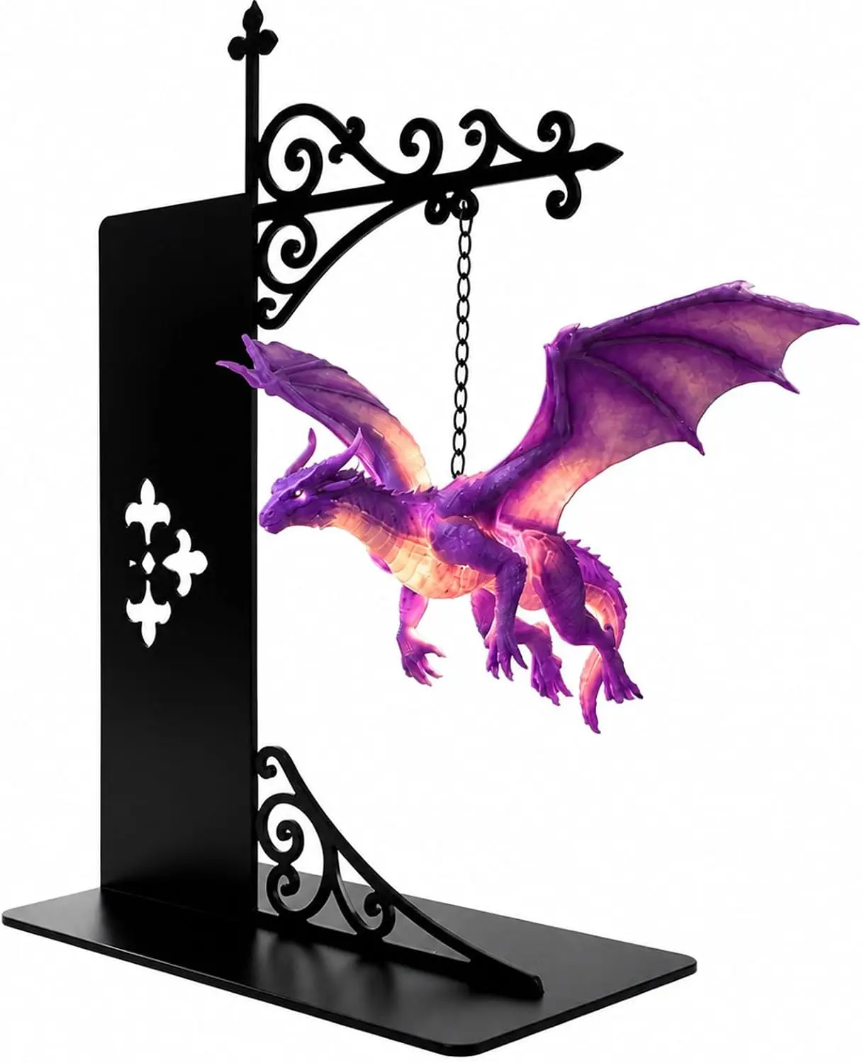 Floating Dragon Bookshelf Lamp With Warm Glow Mythical Creature Figurine Decor For Fantasy Reading Nook