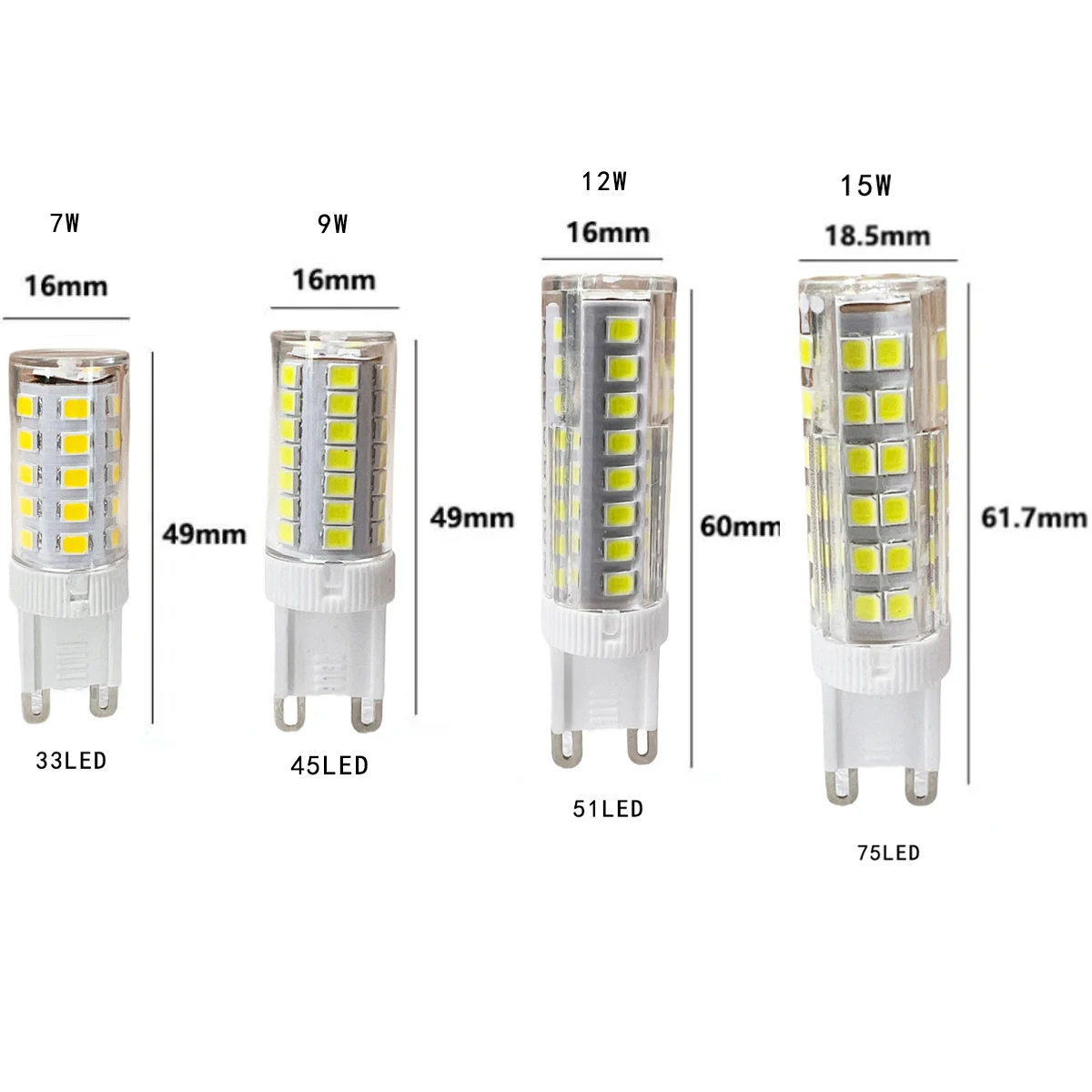 Led Bulb 7W 9W 12W 15W 18W 20W 24W Lamp Ac220V G9 Smd2835 Lights Warm/Cool White 360° Lighting Energy Decorative Corn Bulbs