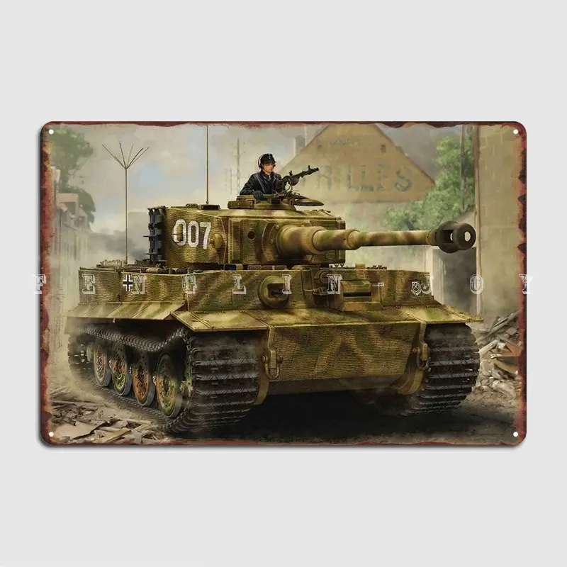 Tiger Panzer Ww2 Metal Sign Club Living Room Vintage Plates Tin Sign Posters