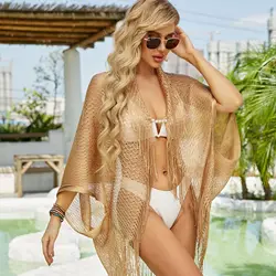 Partes superiores femininas leopardo solto borlas coverups praia nadar biquíni kimono cardigan maiô cover ups blusa roupa de banho resort