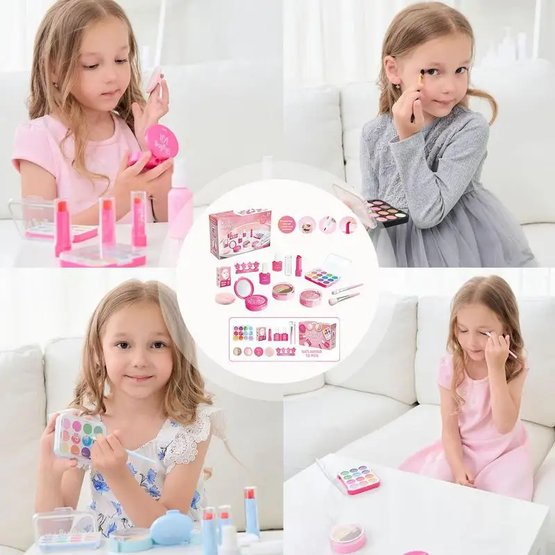 Set di trucco per giochi di finzione per bambini Set di bellezza per bambine Kit di trucco Set di trucco per giocattoli di finzione Set di cosmetici di finzione fantasioso per