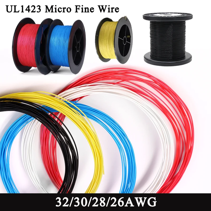 10~500M UL1423 PTFE Wire Silver Plated Copper 32/30/28/26AWG High Temperature Electronic Single Micro Fine Core Cable