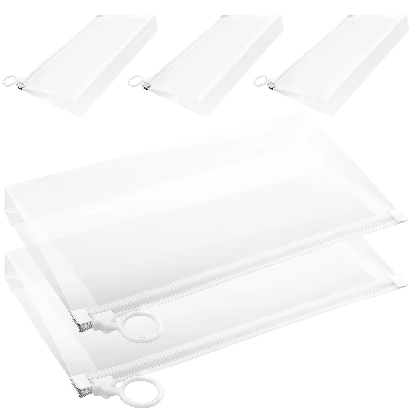 

5pcs Large Capacity File Bags B6 Transparent Plastic Document Storage Pockets Folders Office Supplies Organizer