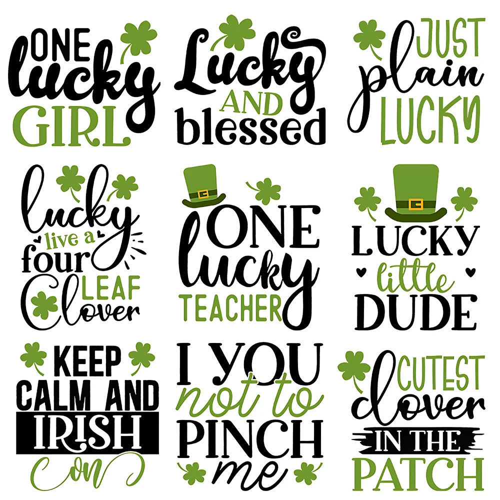 St Patrick Day Iron-On Transfer Hoodies Parches Diy Clothes Sticker Heat Transfer T-Shirt Thermal Patch for Cothes