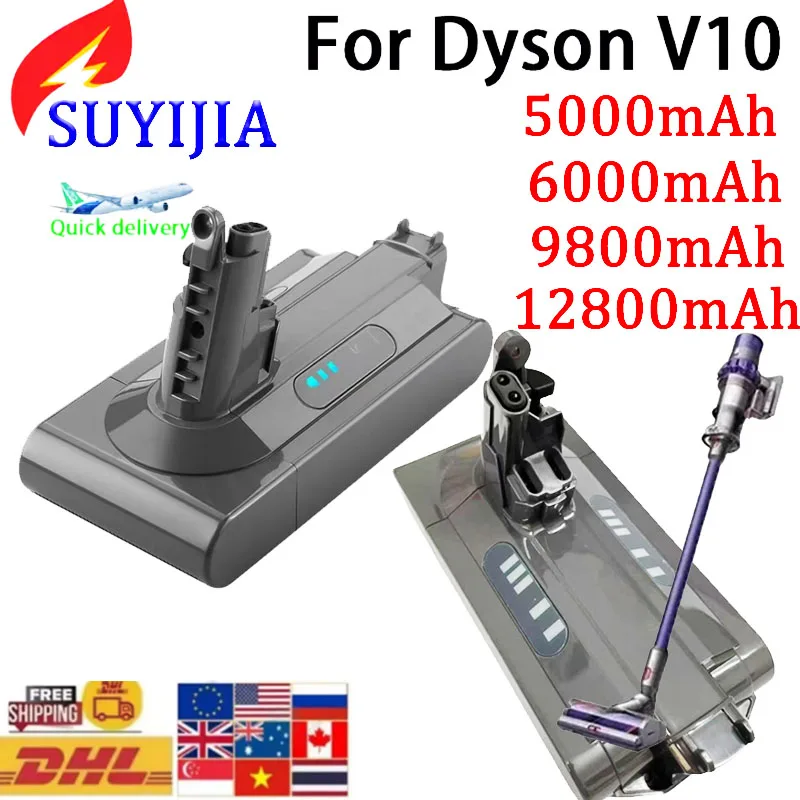 

2025 For Dyson V10 12800mAh 25.2V Battery for Dyson SV12 Battery Absolute Animal Li-ion Vacuum Cleaner Rechargeable BATTERY SV12