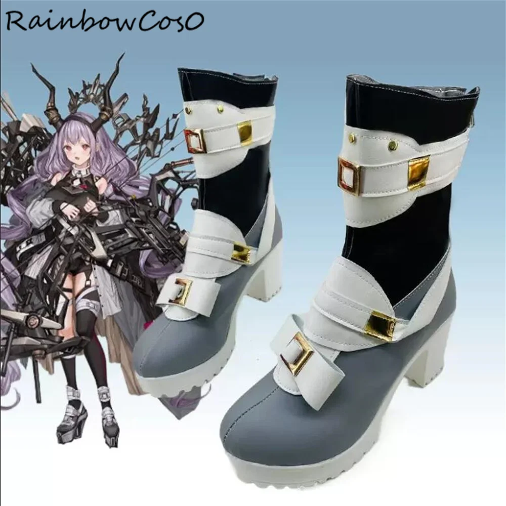 Zapatos de Cosplay de Typhon Arknights, juego de botas, Anime, fiesta, Halloween, Navidad, RainbowCos0, W3820