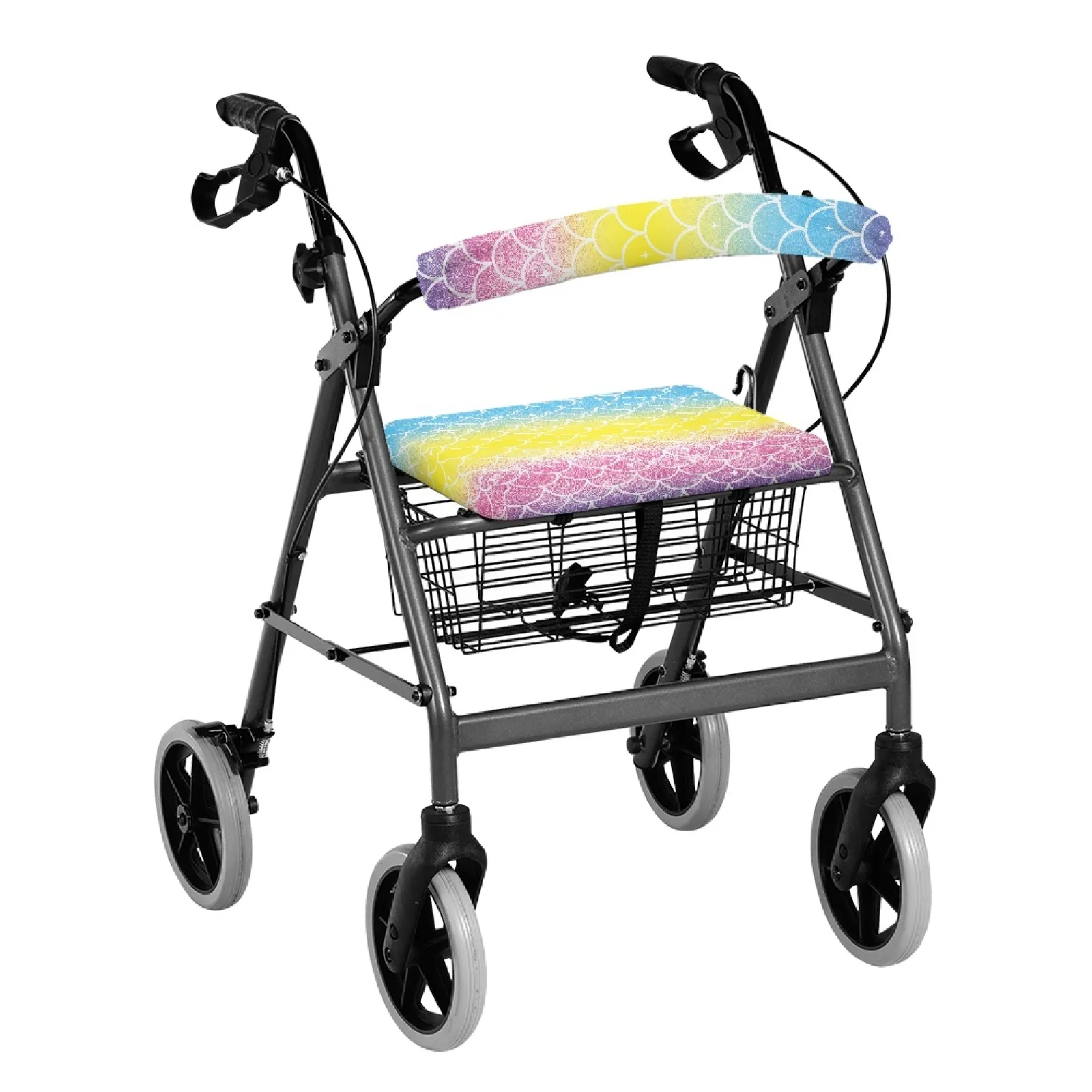 Coloranimal Scales 2PCS Rollator Decorations Polyester Fabric Rollator Seat Back Rest Covers for Unisex