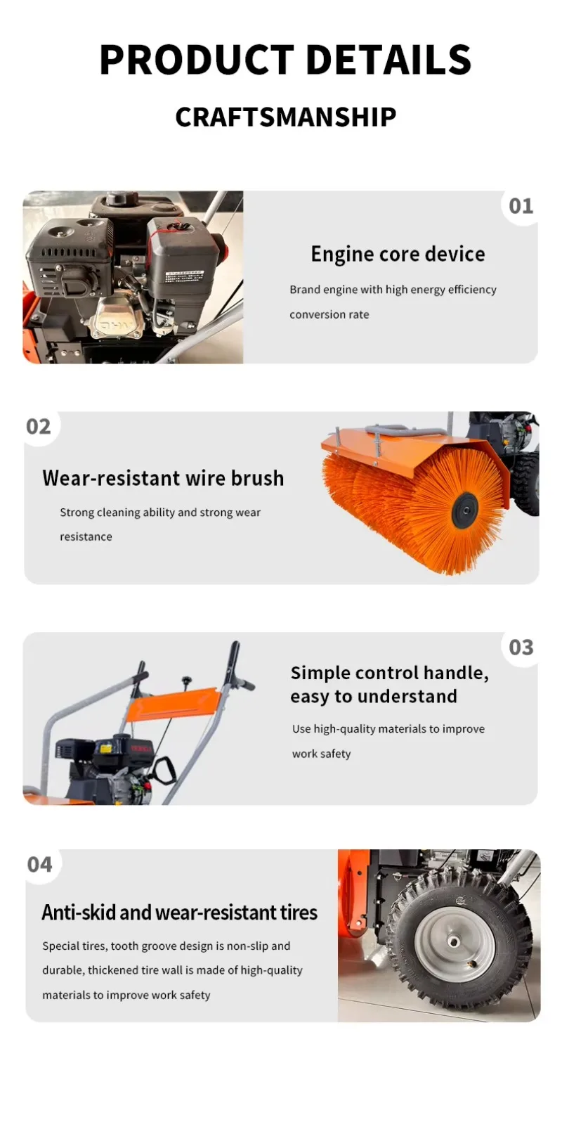 4WD140 Multi Functional High Productivity Durable Hydraulic   Snow Removal Machine for Highway Bridge Winter Maintenance