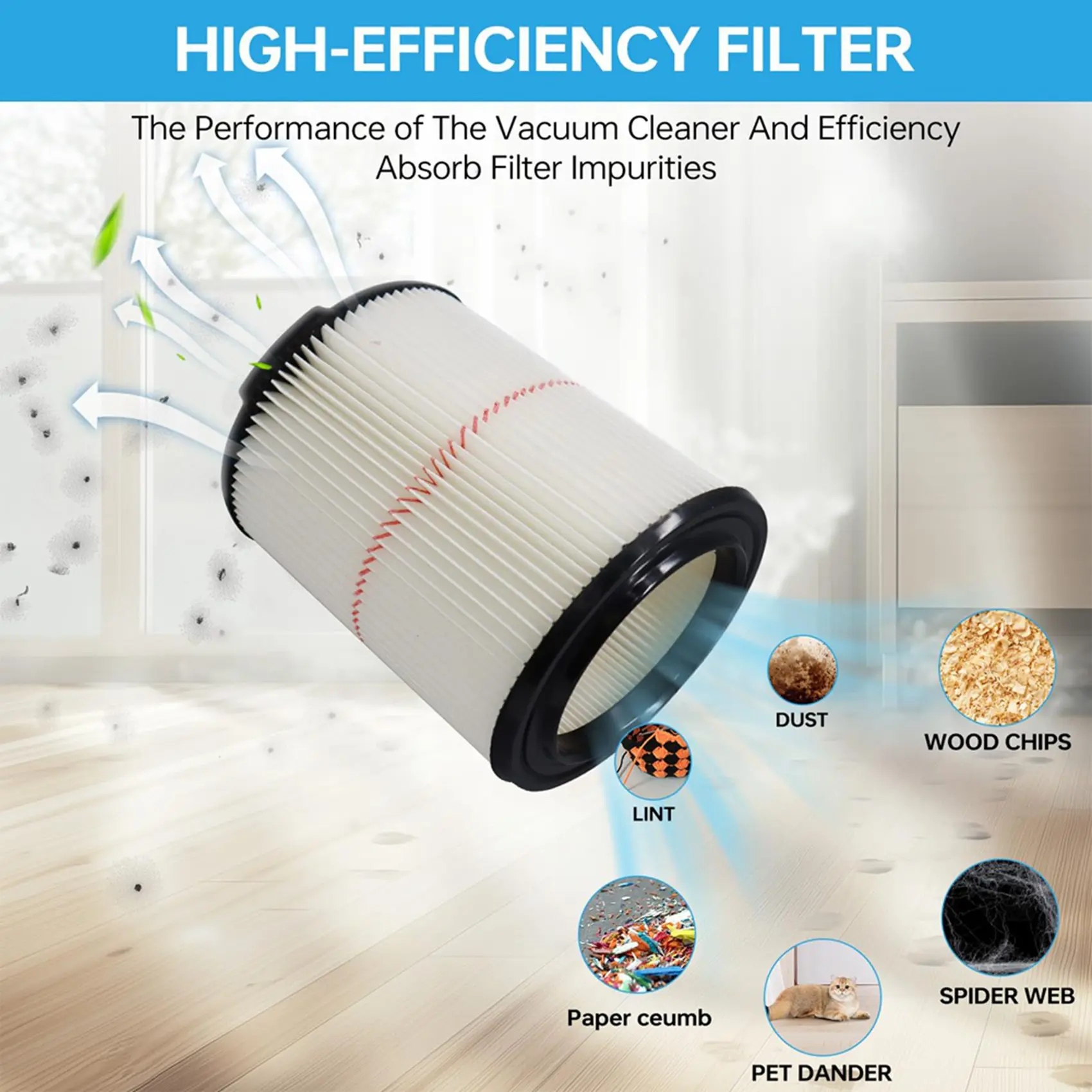 ALIM-4X Replacement Cartridge Filter For Craftsman 9-38754 Red Stripe General Purpose Wet Dry Vac 5 To 20 Gallon Shop Vacuums