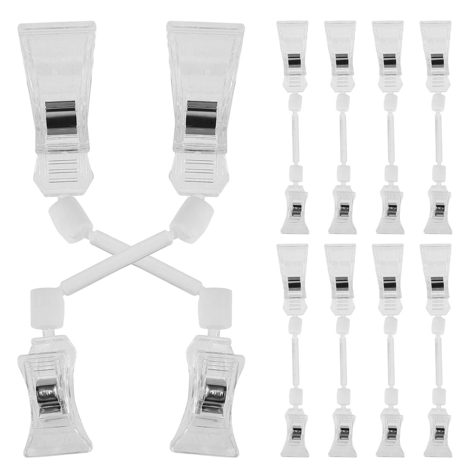 

10pcs Clips Plastic Sign Holders Sign Holders Double Head Retail Display Poster Rack Clothing Store Accessories