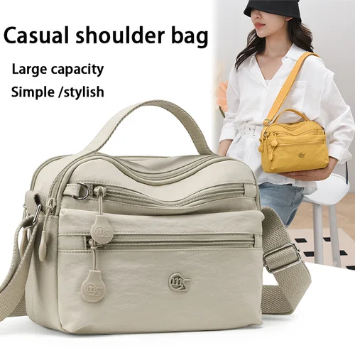 Bolso de hombro informal para mujer más vendido de Temu, bolso cruzado multicapa informal de gran capacidad, bolso de nailon para ir al trabajo para mujer