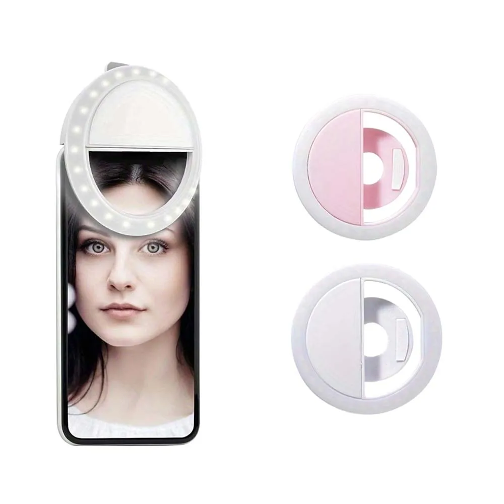 

Портативный светодиодный заполняющий светильник для мобильного телефона, мини-маленький кольцевой светильник с зажимом, зарядка через USB, для прямой трансляции, селфи, видео