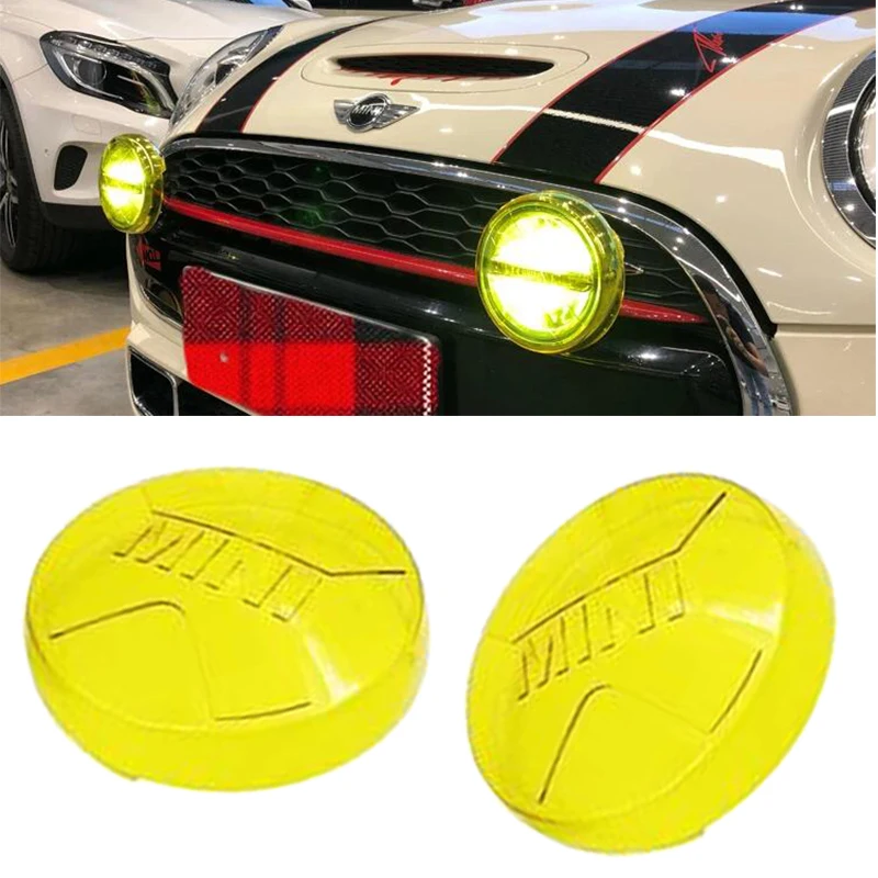 NEW For BMW MINI COOPER Rally Auxiliary Light Cap Front Bumper LED Car Accessorries Golden Cover Medium Mesh Pull