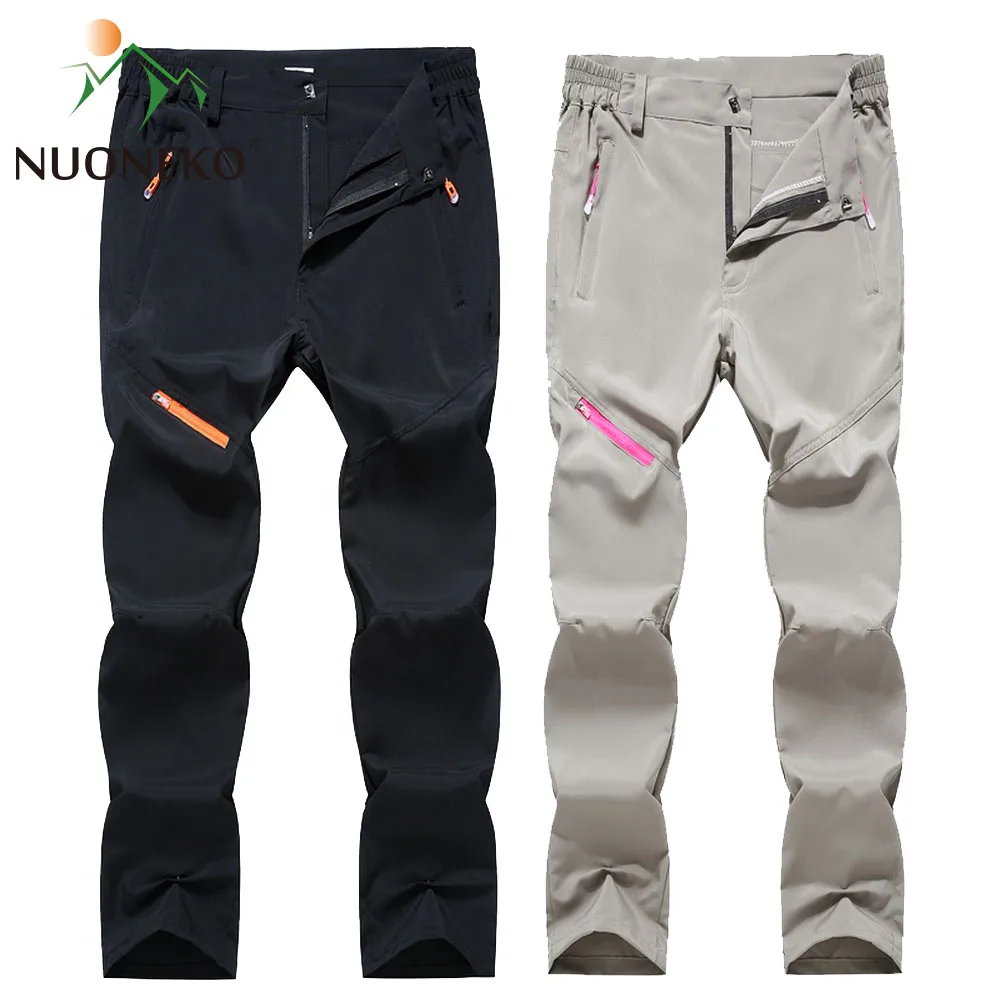 

NUONEKO New Outdoor Stretch Hiking Pants Men Woman Quick Dry Trekking Tourism Waterproof Camping Climbing Fishing Trouser PN62