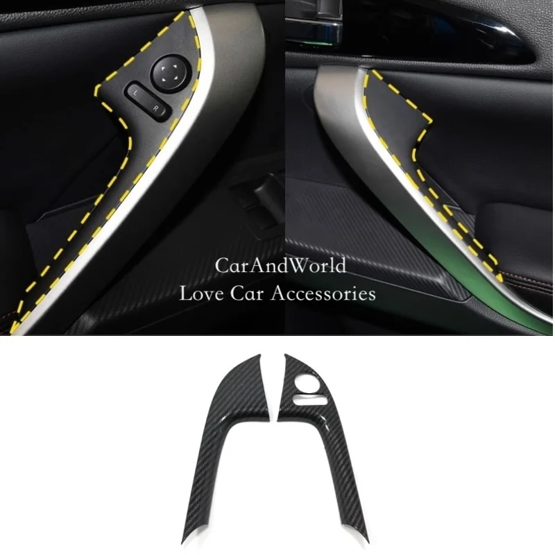 

Подходит для Mitsubishi Solar Cross 2018 - 2023 передние двери подлокотники боковые рукопожатия декоративные крышки наклейки из углеродного волокна автомобильные аксессуары