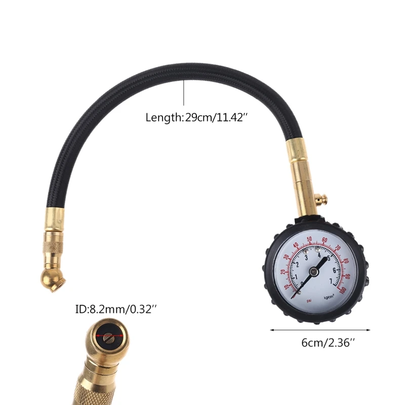 Accurate Heavy Duty Tire Gauge with Rubber Hose for Any Car Truck Tire Pressure Measuring Instrument for Vehicles Drop Shipping