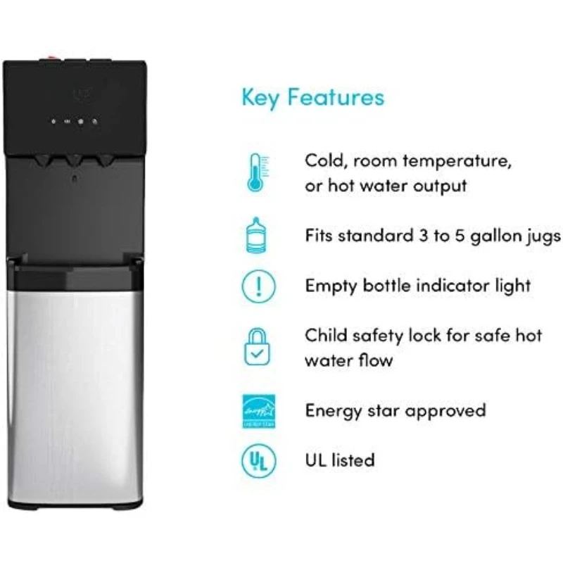 Bottom Loading Water Cooler Water Cold & Room Water, Durable Stainless Steel Construction,home.