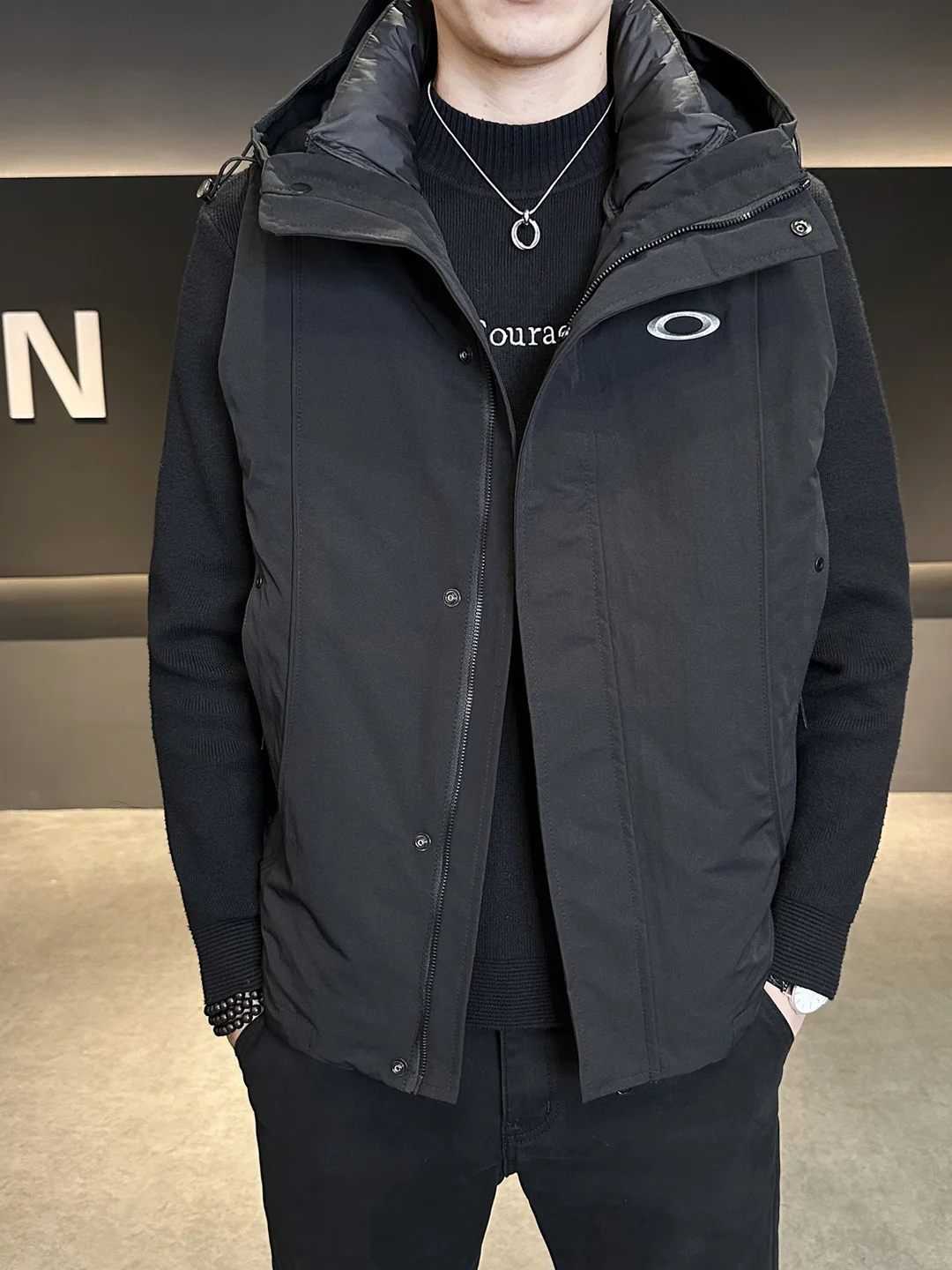 

Мужской повседневный рабочий жилет-куртка 3-в-1 с наполнителем из утолщенного полиэфирного волокна, теплая верхняя одежда, белый пуховик