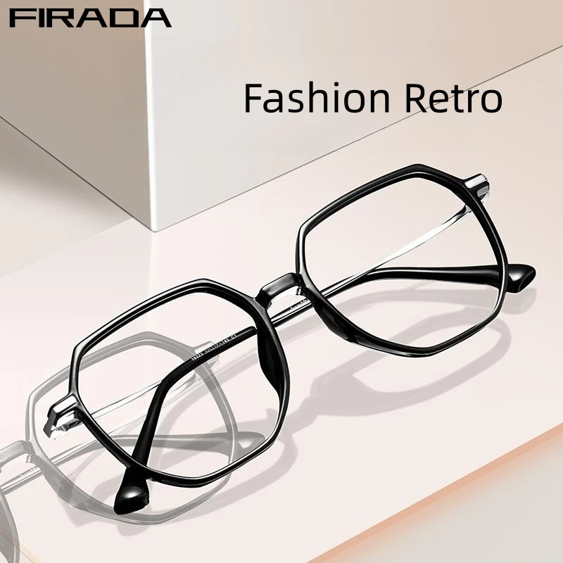 FIRADA Fashion Comfortable Eyewear Vintage Transparent Ultra Light Eyeglasses Prescription Glasses Frame For Men Women 16523B