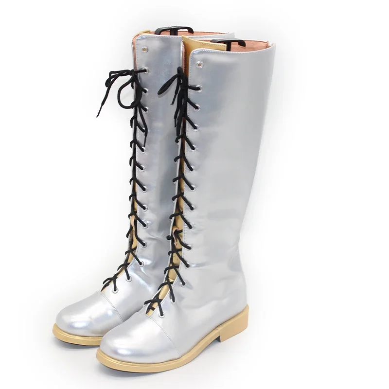 Anime Demon Hunters Rumi Anime Cosplay Schoenen Laarzen KPOP Huntrix Sliver Lange Laars Halloween Carnaval Party Props Voor Vrouwen Mannen