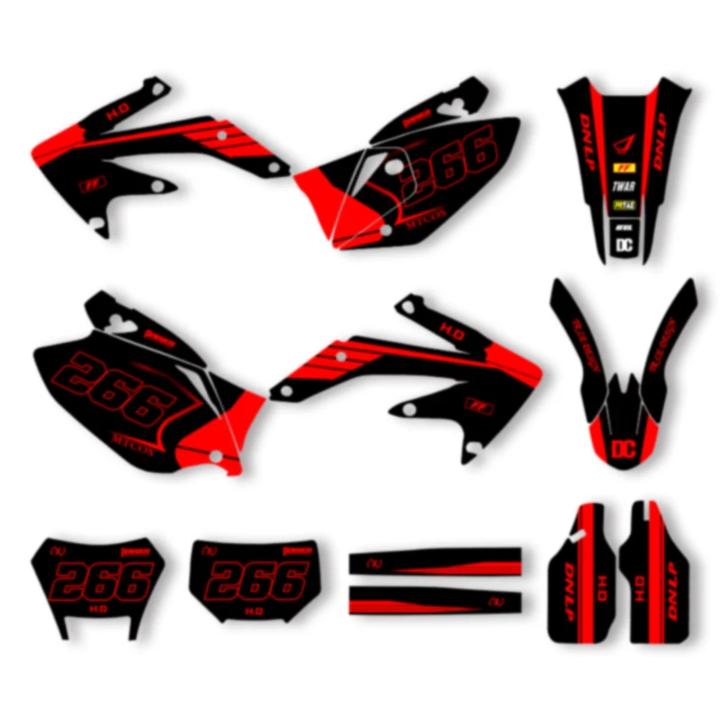 

DSMTECH Custom Motorcycle Graphics Background Decal for HONDA 2005 2006 2007 CRF450X 2008-2018 Decals Stickers Kits 011