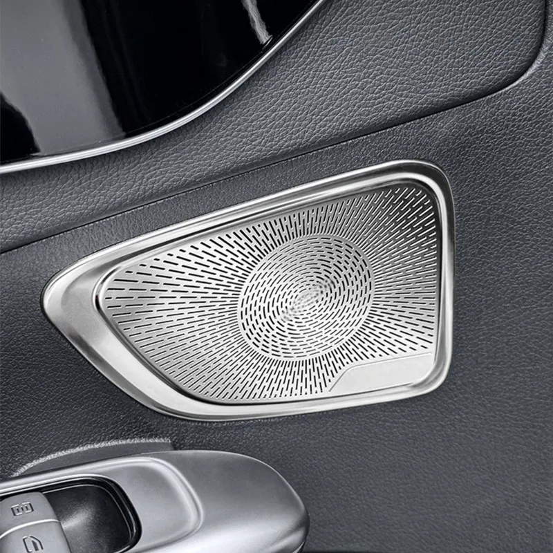 Car Horn Cover Stainless Steel Door Horn Protective Cover A-pillar Tweeter Horn Cover For Mercedes Benz C Class W206 2022-2025
