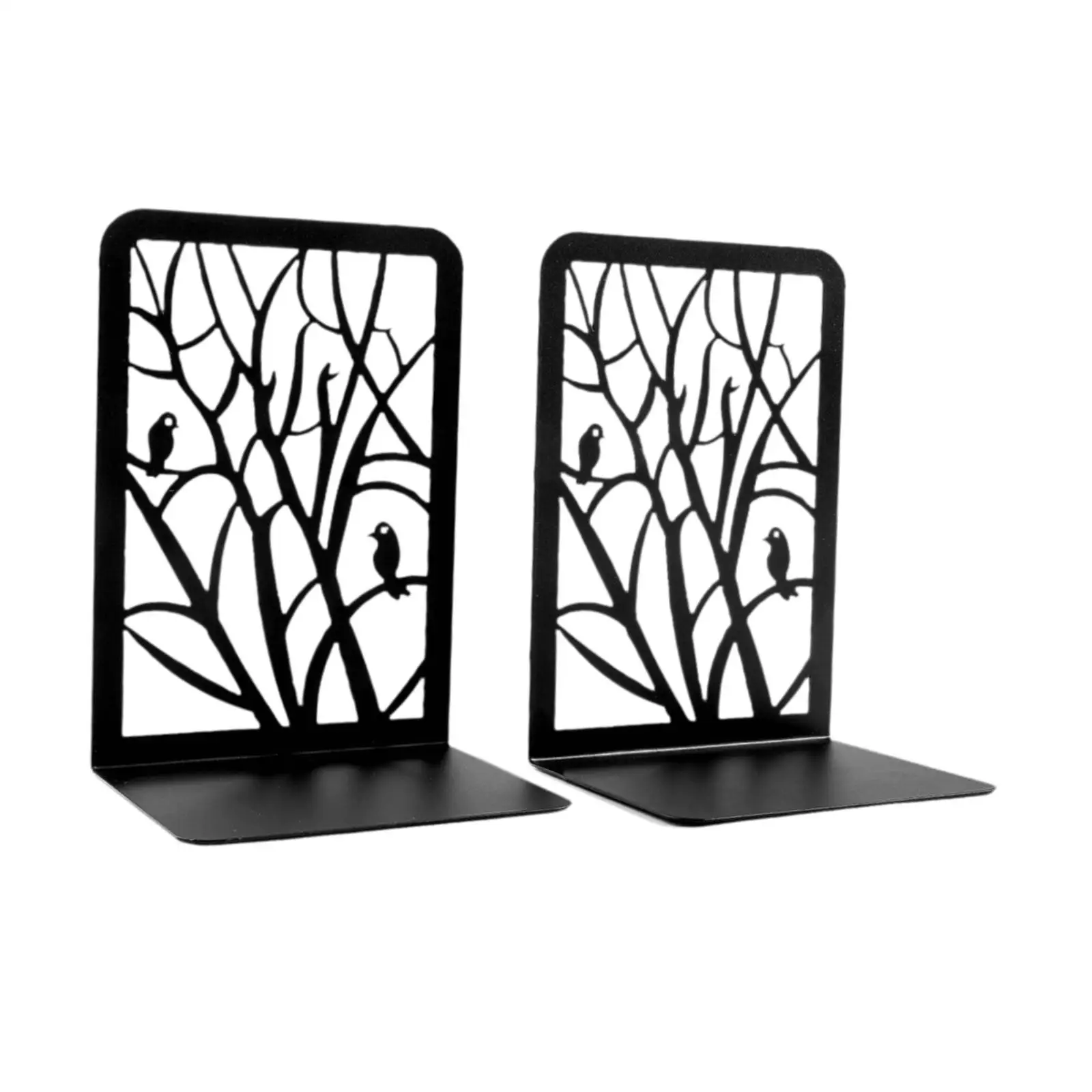 2x Metal Bookends Modern Stand Book Stoppers for Living Room Desk Bookshelf