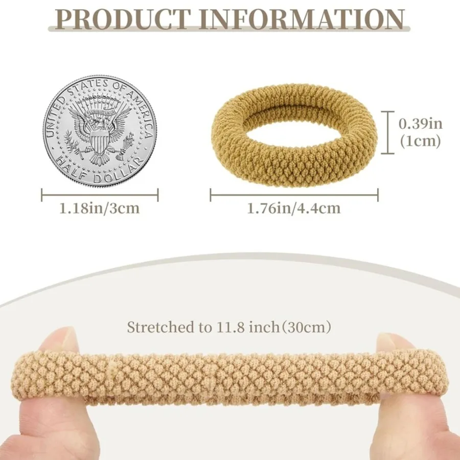 10PCS Super Thick Hair Ties, High Elasticity Hair Scrunchies for Ponytail & Hairstyling - Image 2