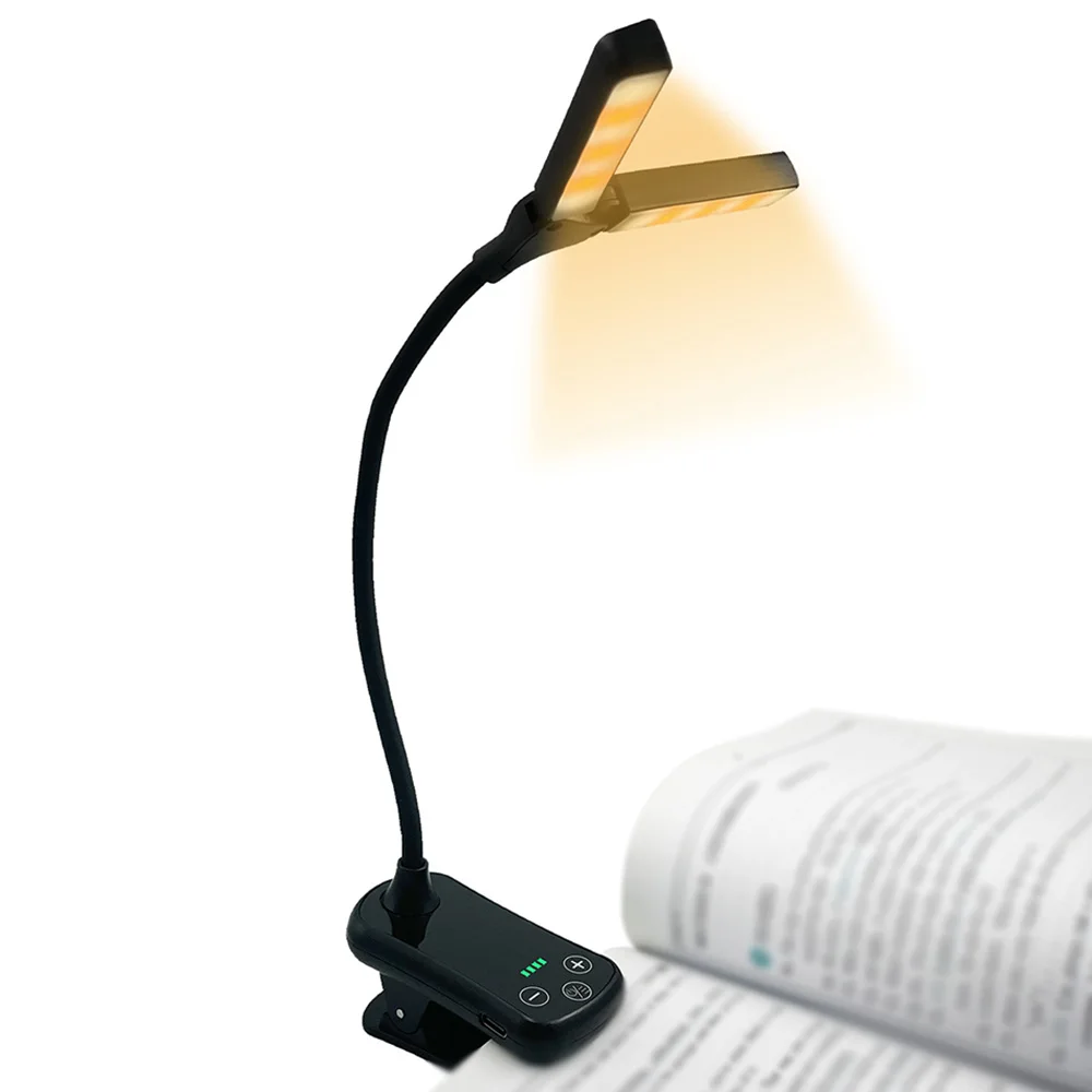 Rechargeable Reading Light 14 LEDs with 3 Color Temp 8 Brightness Levels Clip On Book Light for Reading in Bed for Bookworms