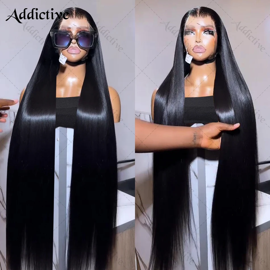 30 32 Inch Bone Straight Transparent 13x6 Lace Front Human Hair Wigs 200 Density Brazilian Remy 13x4 Lace Frontal Wig For Women