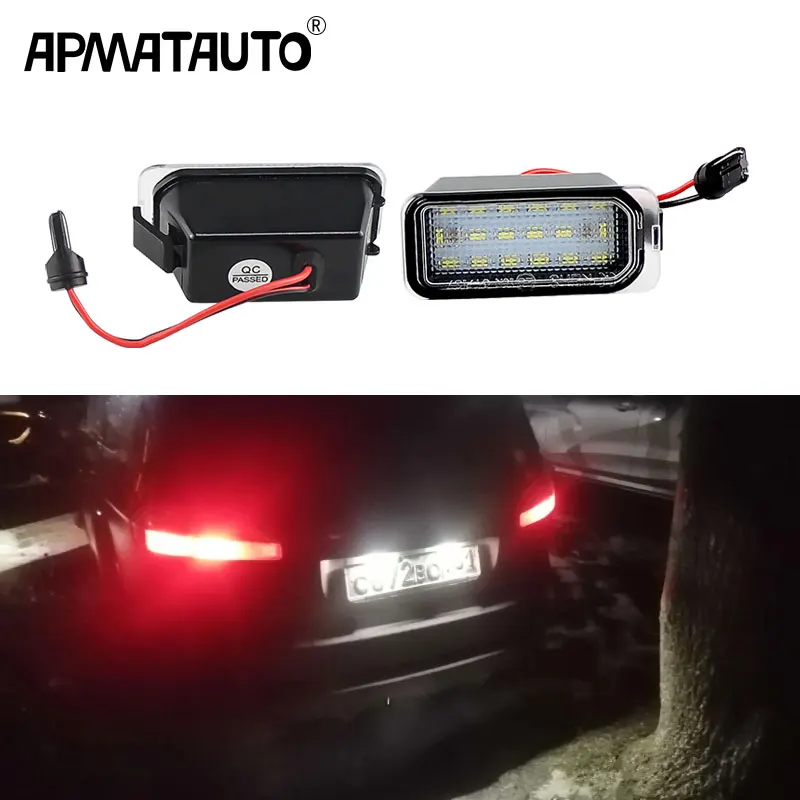 2Pcs Car LED License Plate Light Number Lamp 2012-2021 For Ford Focus Mk3 Mk4,2008-2019 For Ford Fiesta Mk6, Fusion Mk2 2013-up