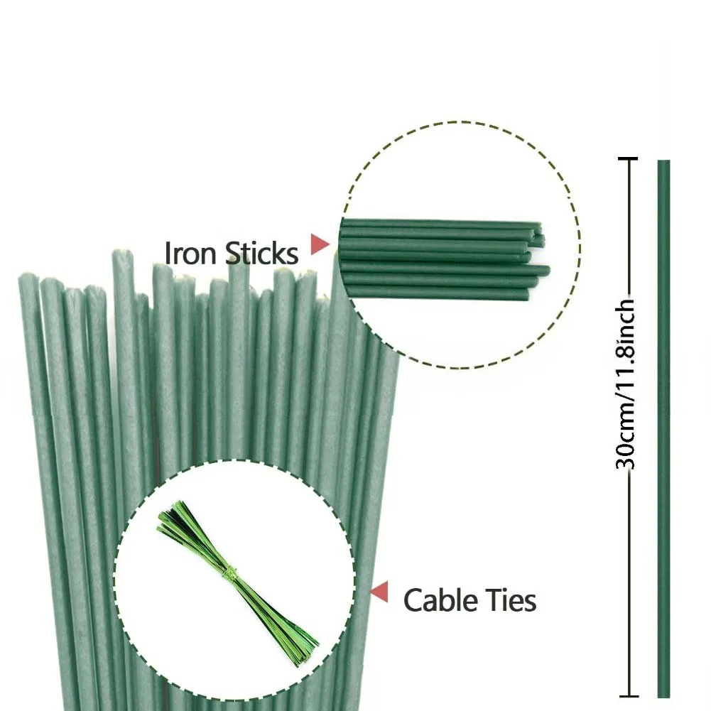 Plant Support Stakes for Orchids and Other Tall Potted Plants - Flexible PVC Construction for Shape Retention and Durability