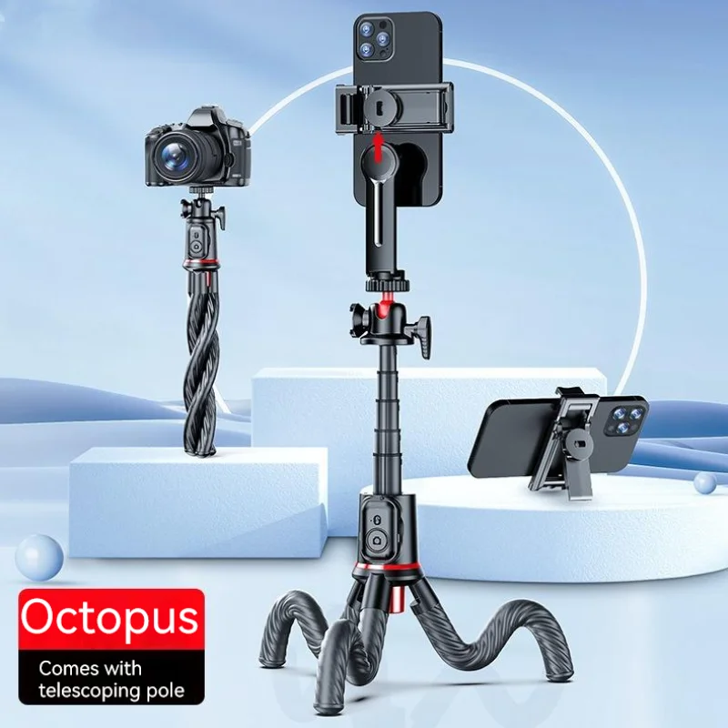 Selfie Stick Phone Tripod Stand Extendable Portable and Flexible Octopus Tripod for Smartphone and Camera with Wireless Control