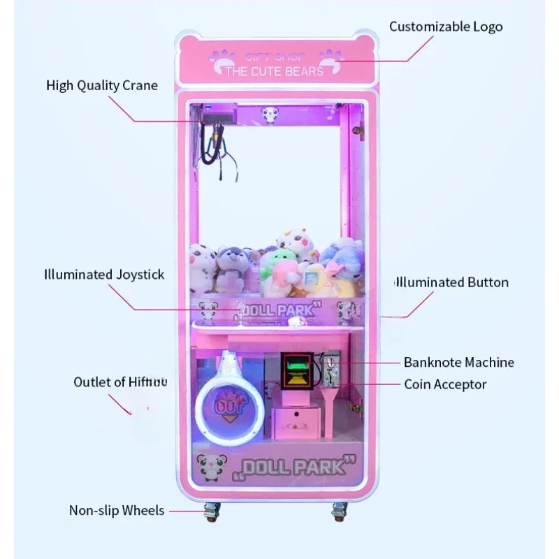 Custom Wholesale Claw Machine For Adult Classic Claw Crane Machine Crazy Toy 2 Crane image 3