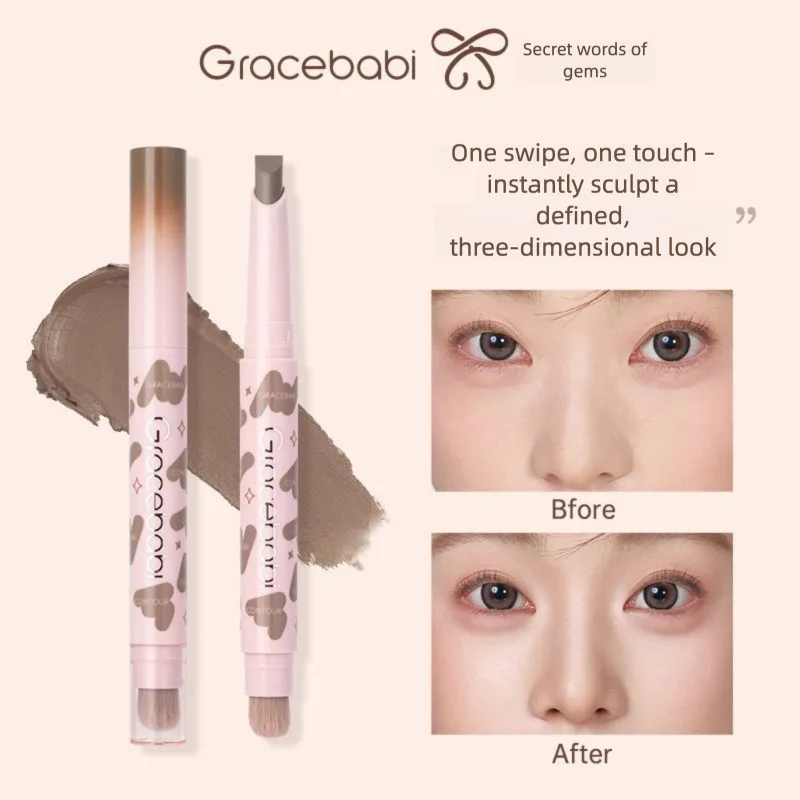 

Gracebabi 3D Double-head Contouring Pen Shadow Highlight Facial Brightening Concealer Contouring Stick Beginner