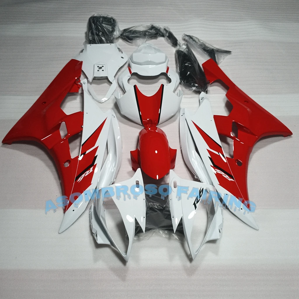 Fit for Yamaha YZFR6 2006 2007 red white color fairings 06 07 YZF R6 bike fairing kit