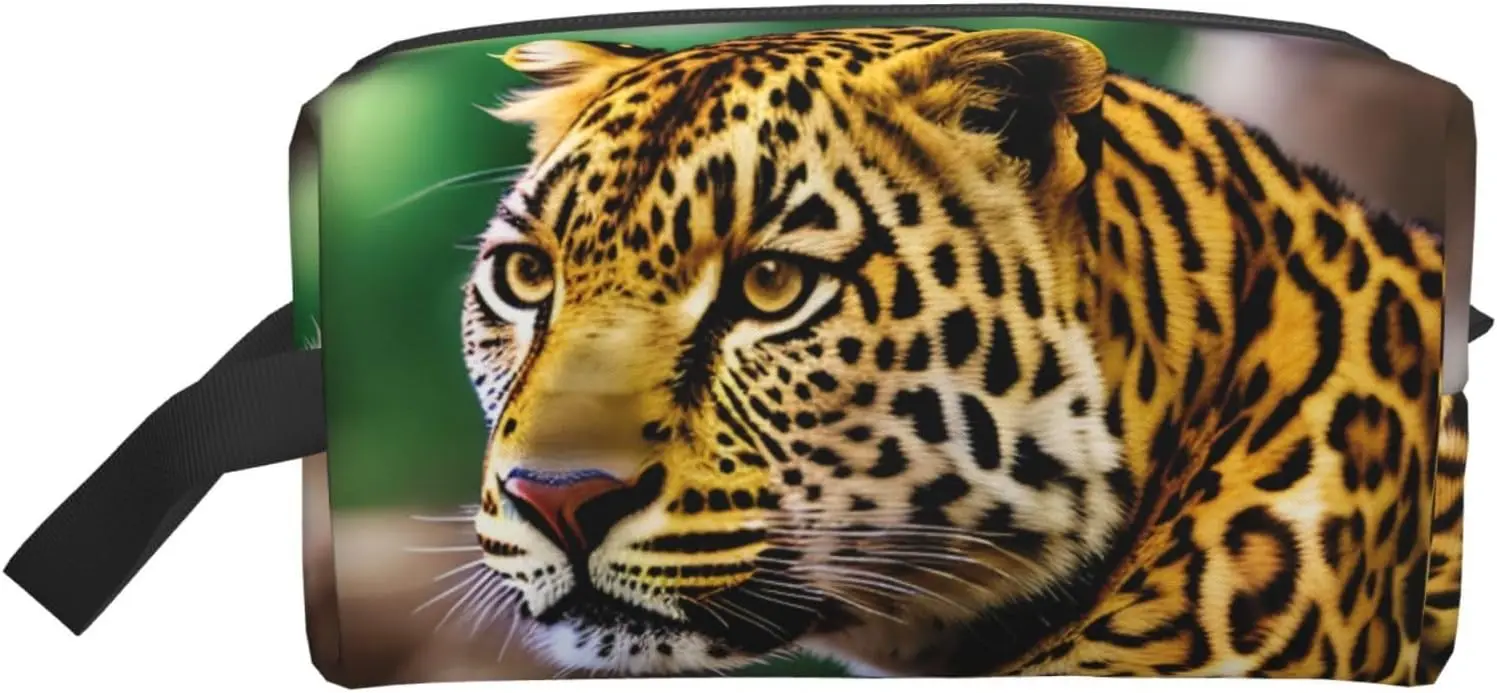 

Yellow leopard print print Travel Toiletry Bag for Men,Shaving Kit with Large Capacity for Travel Accessories