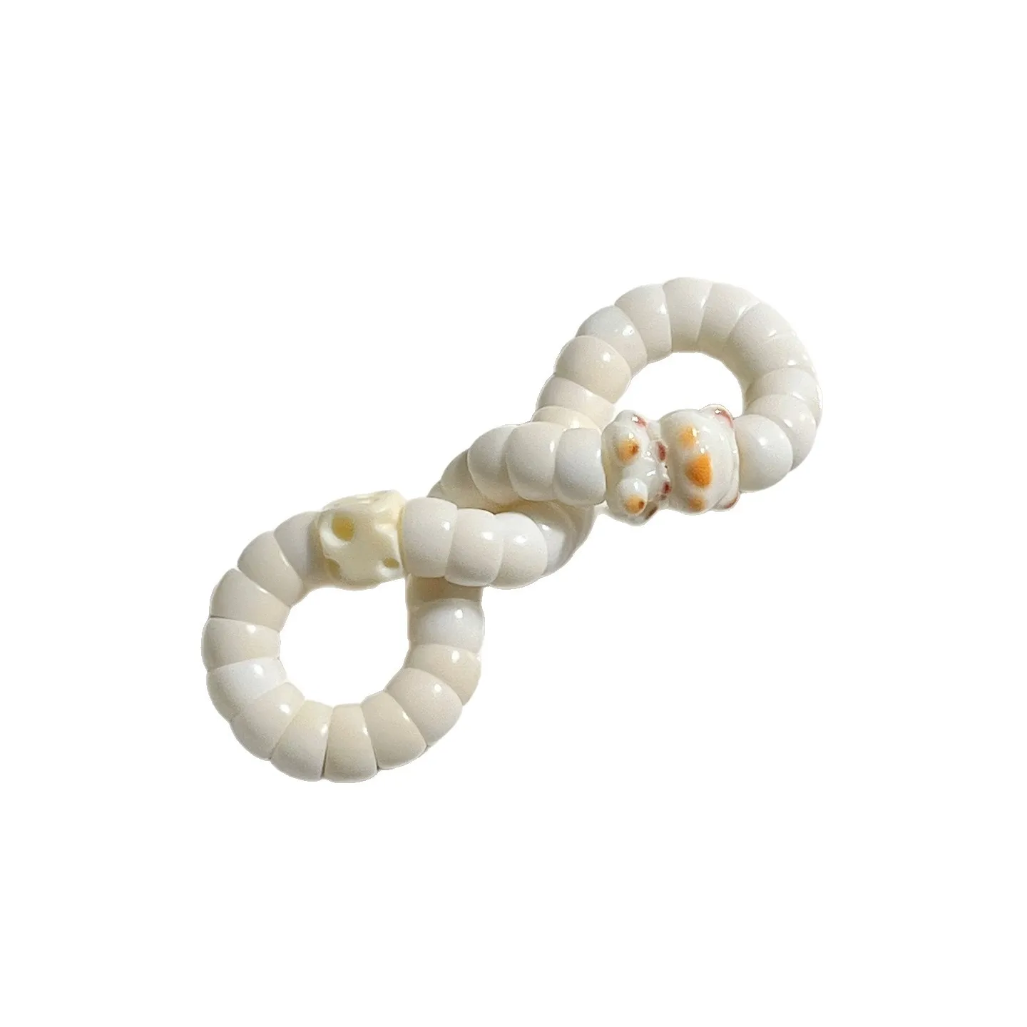 Hainan White Jade Large Intestine Bodhi Bracelet: Hand-polished Garlic-shaped Beads Wrist Mala Gift