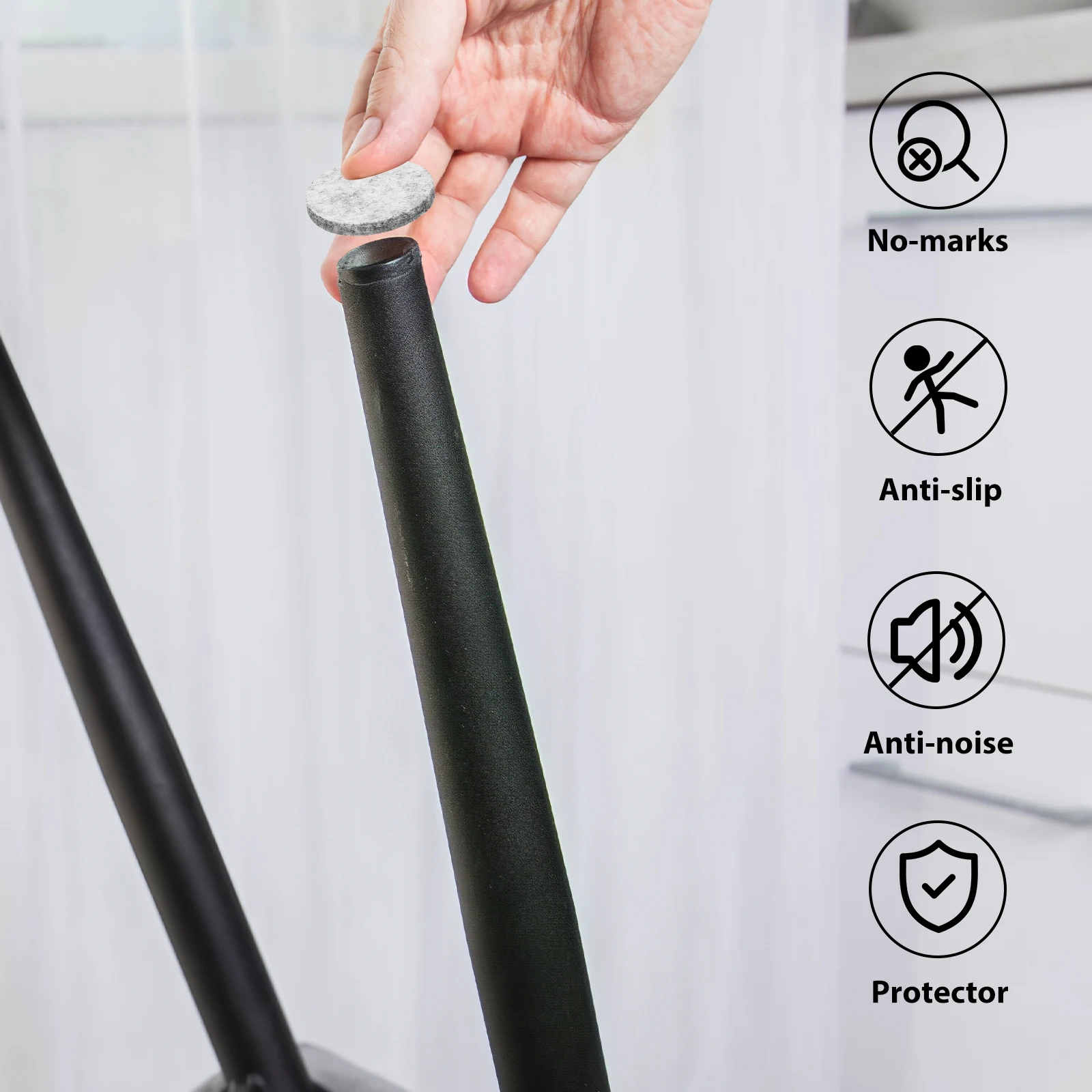 

50Pcs Anti Slip Furniture Pads Black Felt Floor Protectors for Chairs Tables Sofas Beds Cabinets Furniture Pads