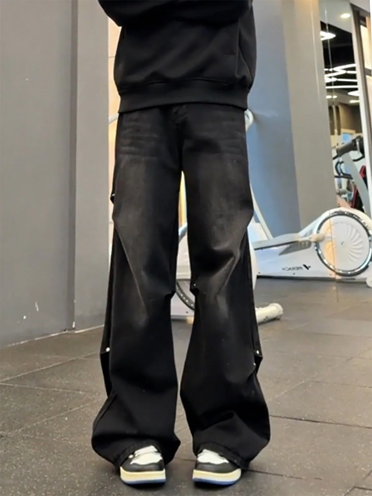 

Мужские джинсы Bla American Sle Rivet Knife: весенняя коллекция, прямые брюки с легким клешем, широкие штанины, в стиле рабочей одежды