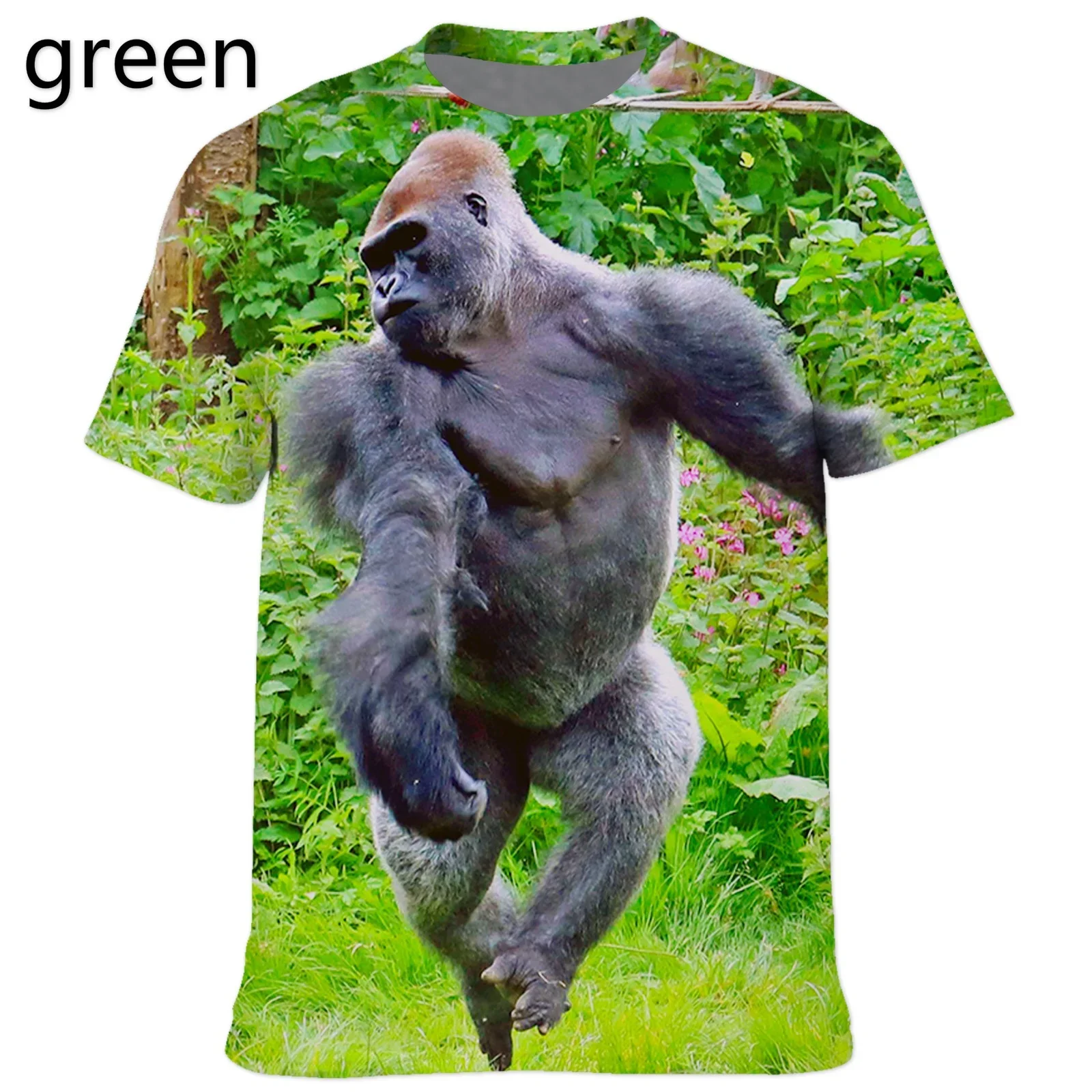 Summer Orangutan/monkey 3D Print Gorilla Funny Short Sleeve Y2k Clothing Tops for Man Cool Animal T Shirt Tees