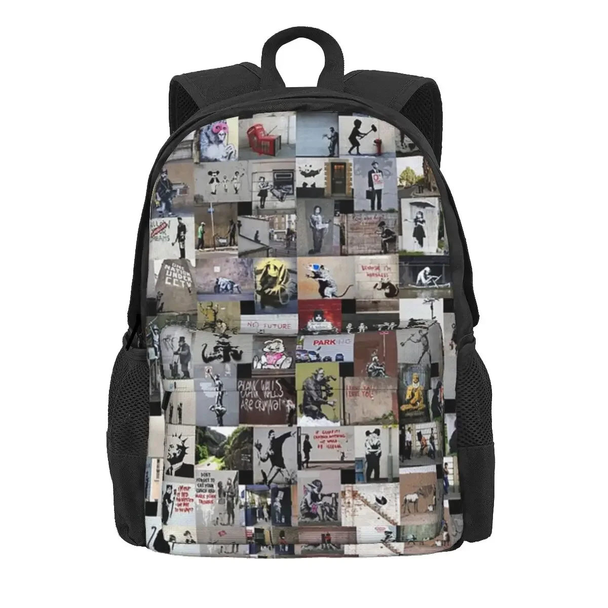 Banksy Rucksack, Tagesrucksack, großes Fassungsvermögen, Kinder-Büchertasche, Schultasche, Umhängetaschen für Männer und Frauen