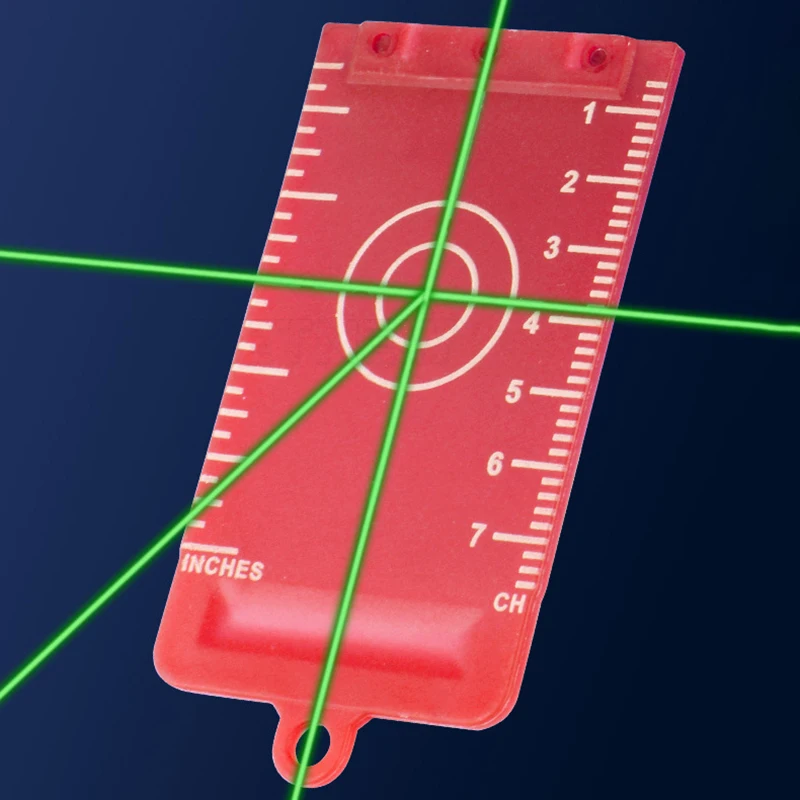 Red/Green Line Beam Distance Plate Vertical/Horizontal Laser Level Target Card Magnetic Inch/cm Leveling Board Tool Accessories